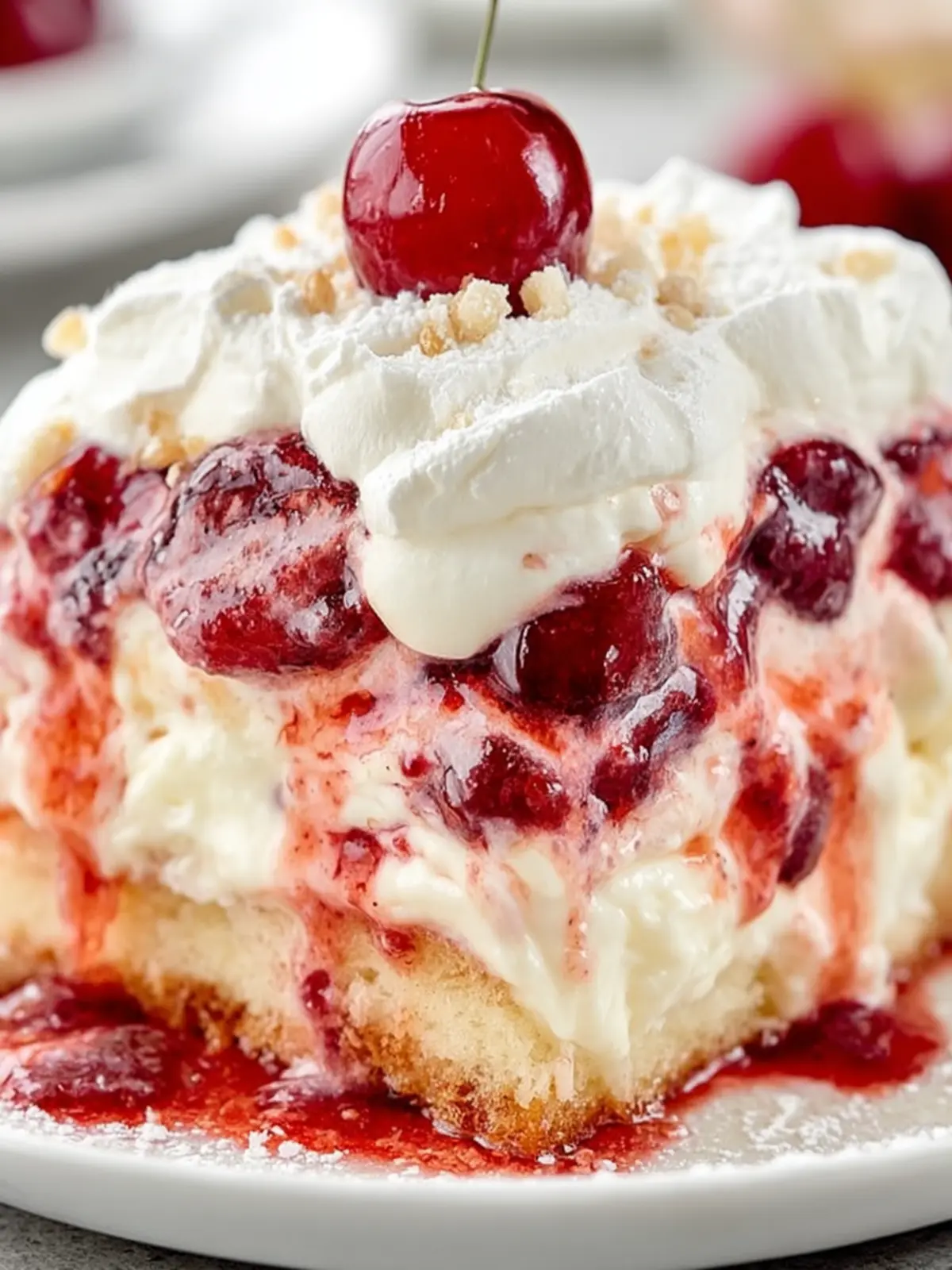 Cherry Cream Layered Cake First Image