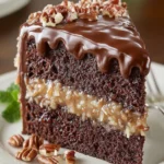 Rich German Chocolate Cake Slice First Image