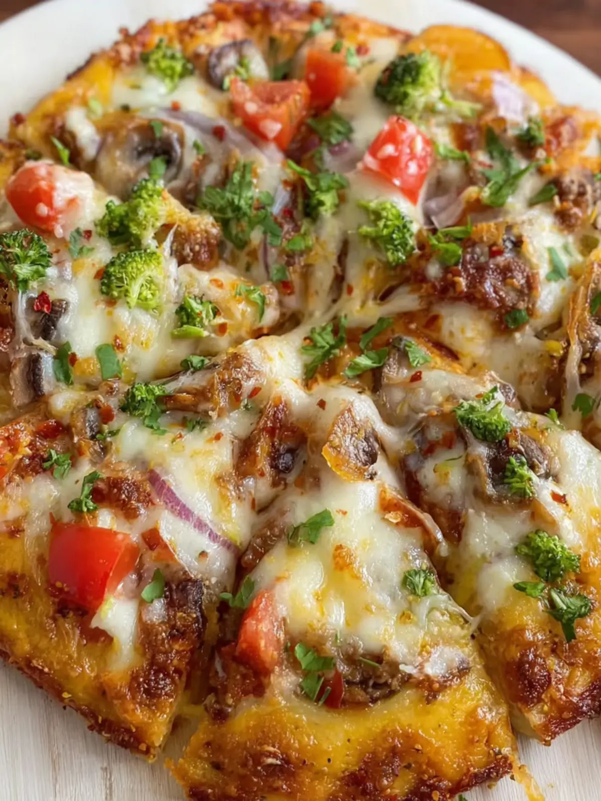 Cheesy Homemade Vegetable Pizza First Image