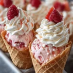 Gourmet Raspberry Ice Cream Cones First Image