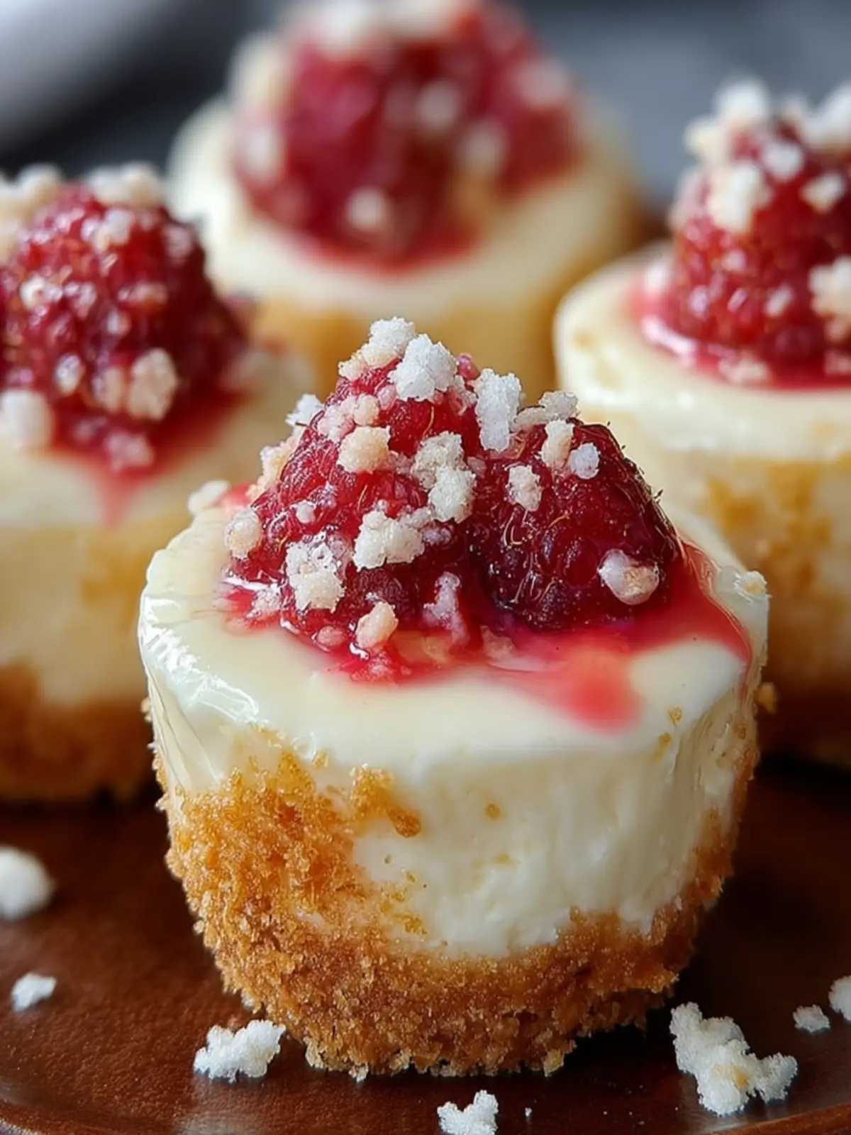 Creamy Raspberry Mini Cheesecakes First Image