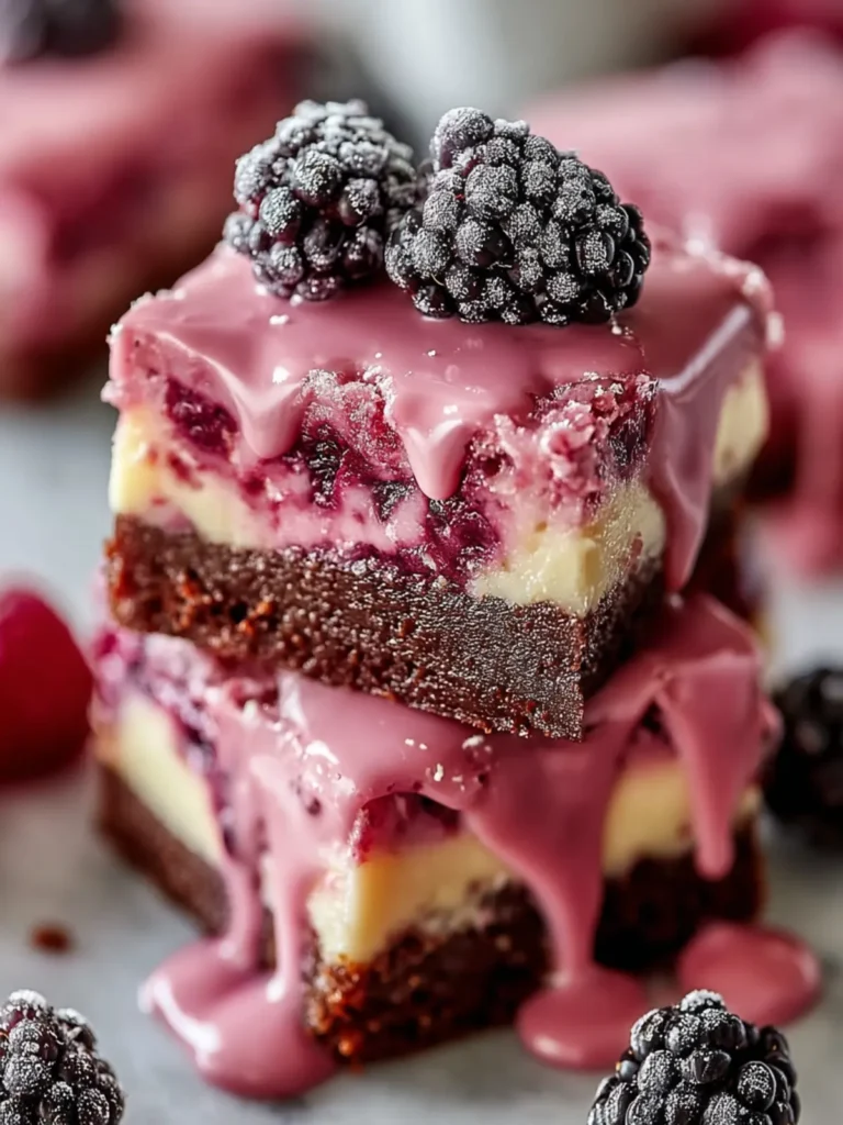 Luxurious Blackberry Cheesecake Brownies First Image