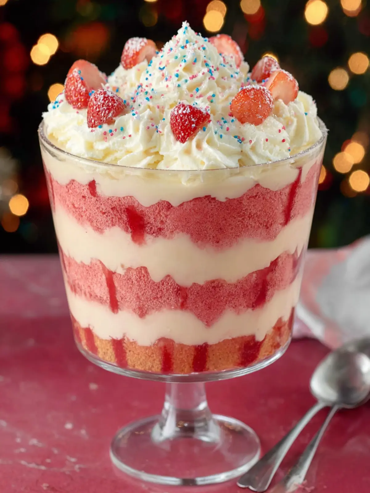 Festive Pink Layered Trifle First Image