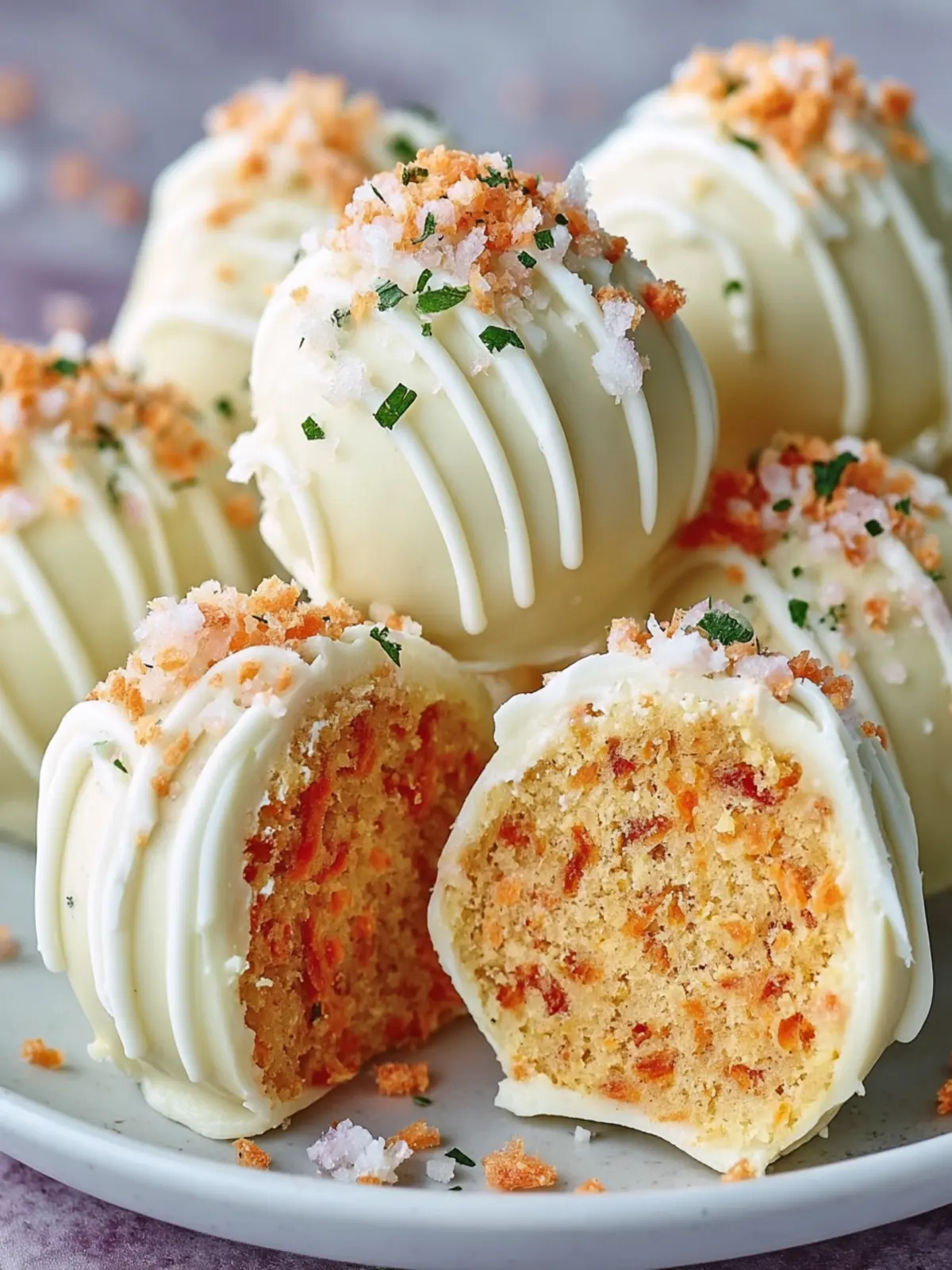 White Chocolate Carrot Cake Truffles First Image