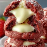 Gooey Filled Red Velvet Cookies First Image