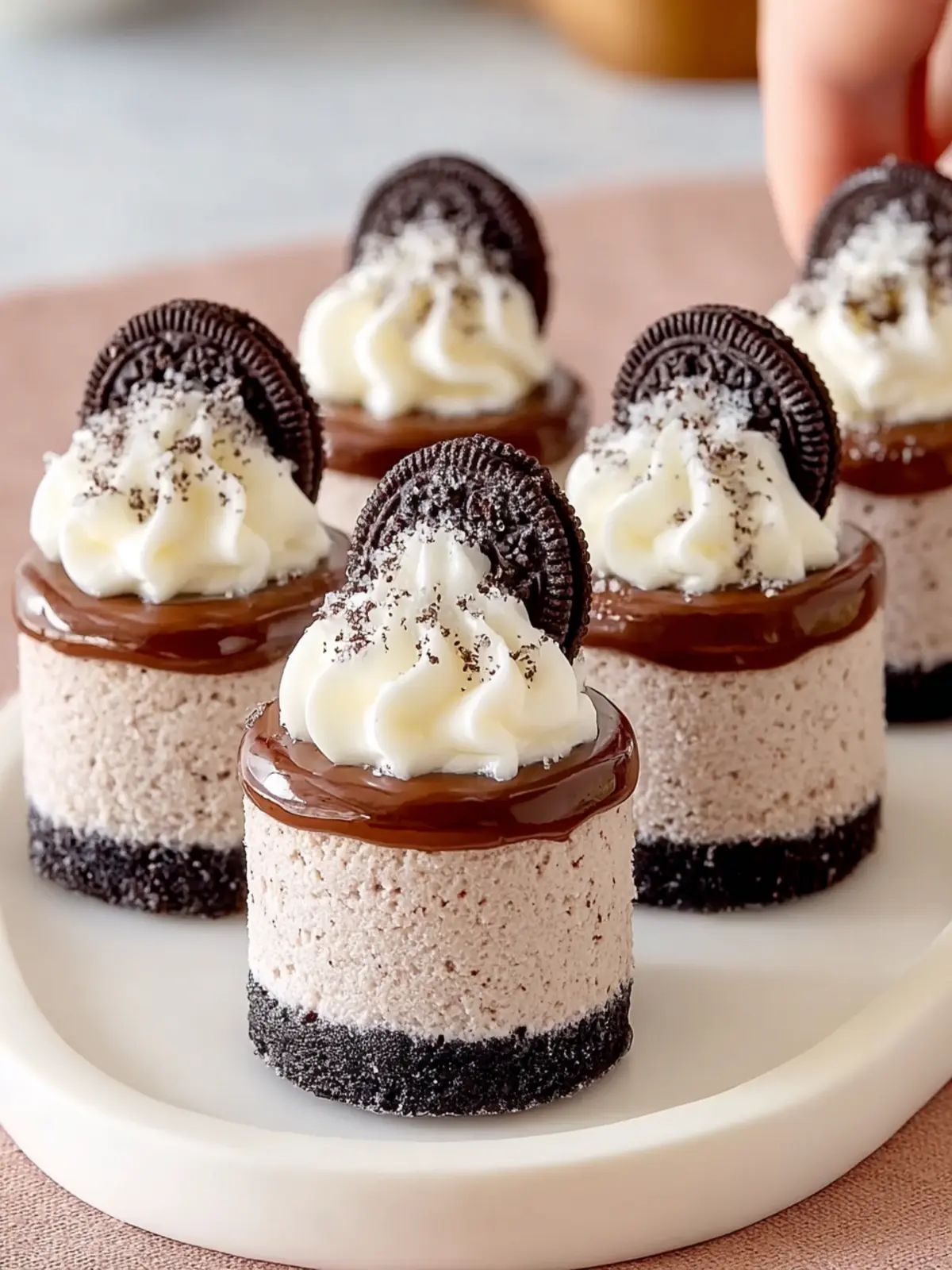 Mini Cookies and Cream Cheesecakes First Image