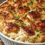 French Onion Chicken Orzo Casserole First Image