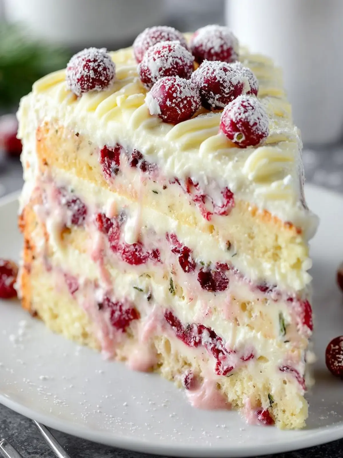 White Chocolate Cranberry Layered Cake First Image