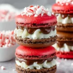 Peppermint Chocolate Macarons (Christmas Macarons) First Image