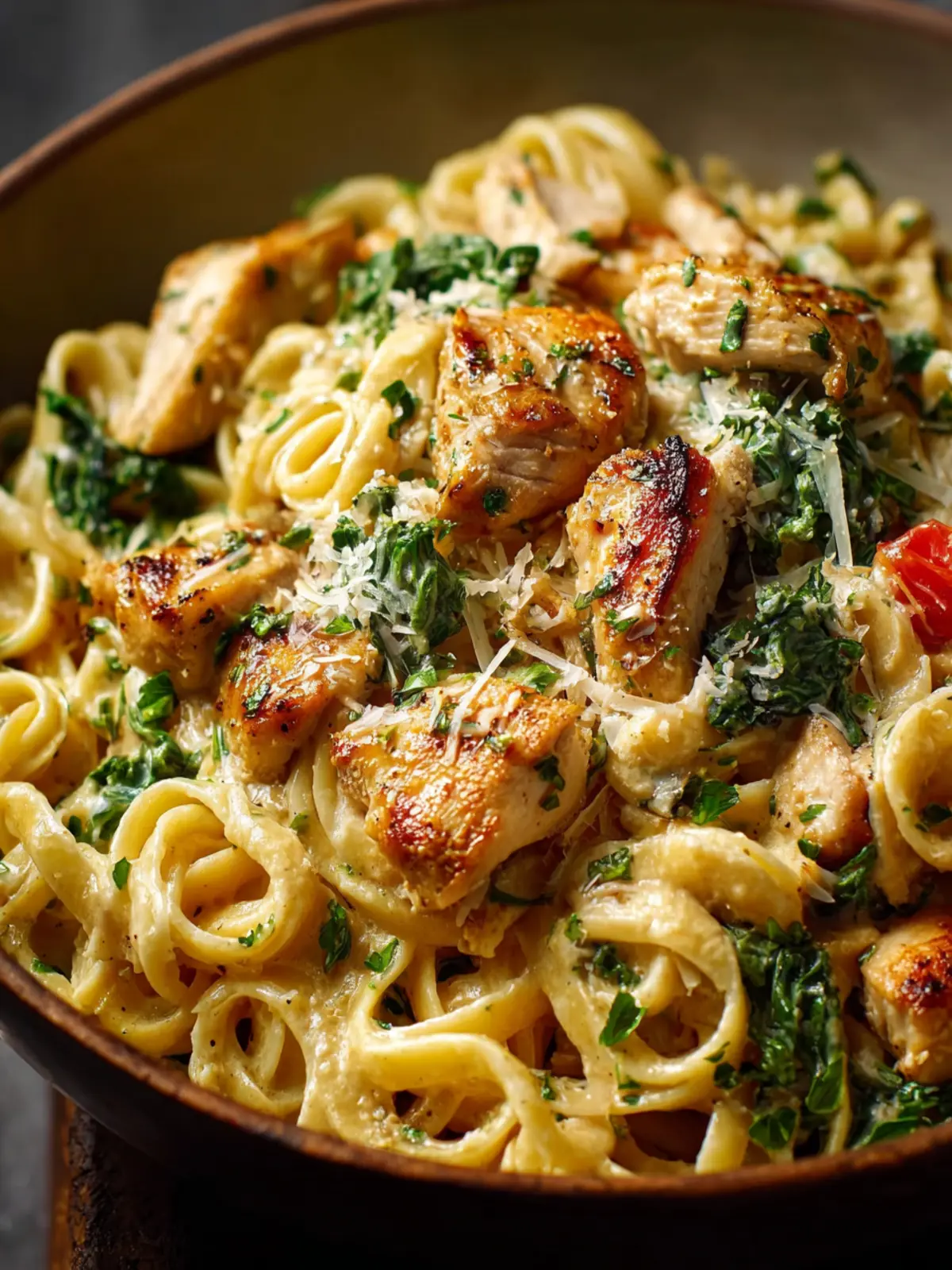 Healthy Garlic Parmesan Chicken Pasta First Image