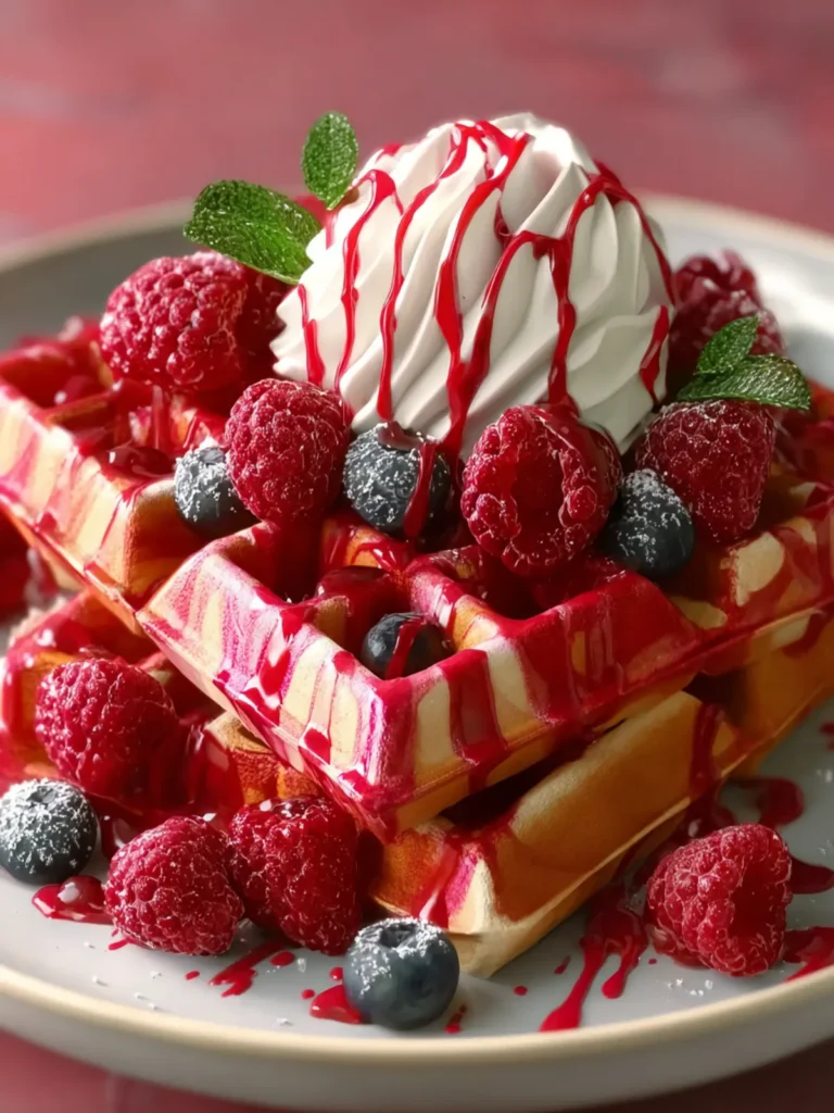 Red Velvet Marble Waffles: A Fluffy Twist on Breakfast Fun First Image