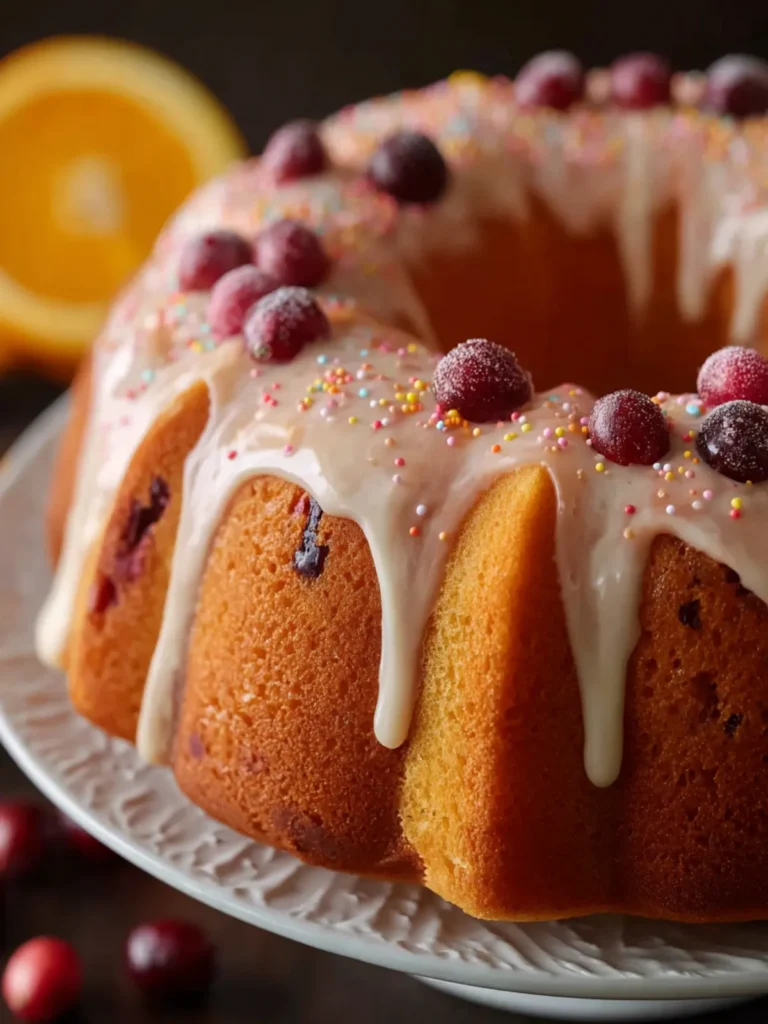 Cranberry Orange Bundt Cake First Image