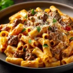 High Protein Creamy Beef Pasta First Image
