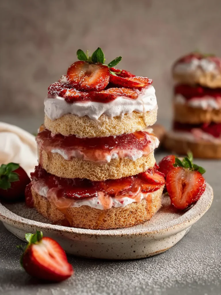 Strawberry Angel Food Cake Stacks First Image