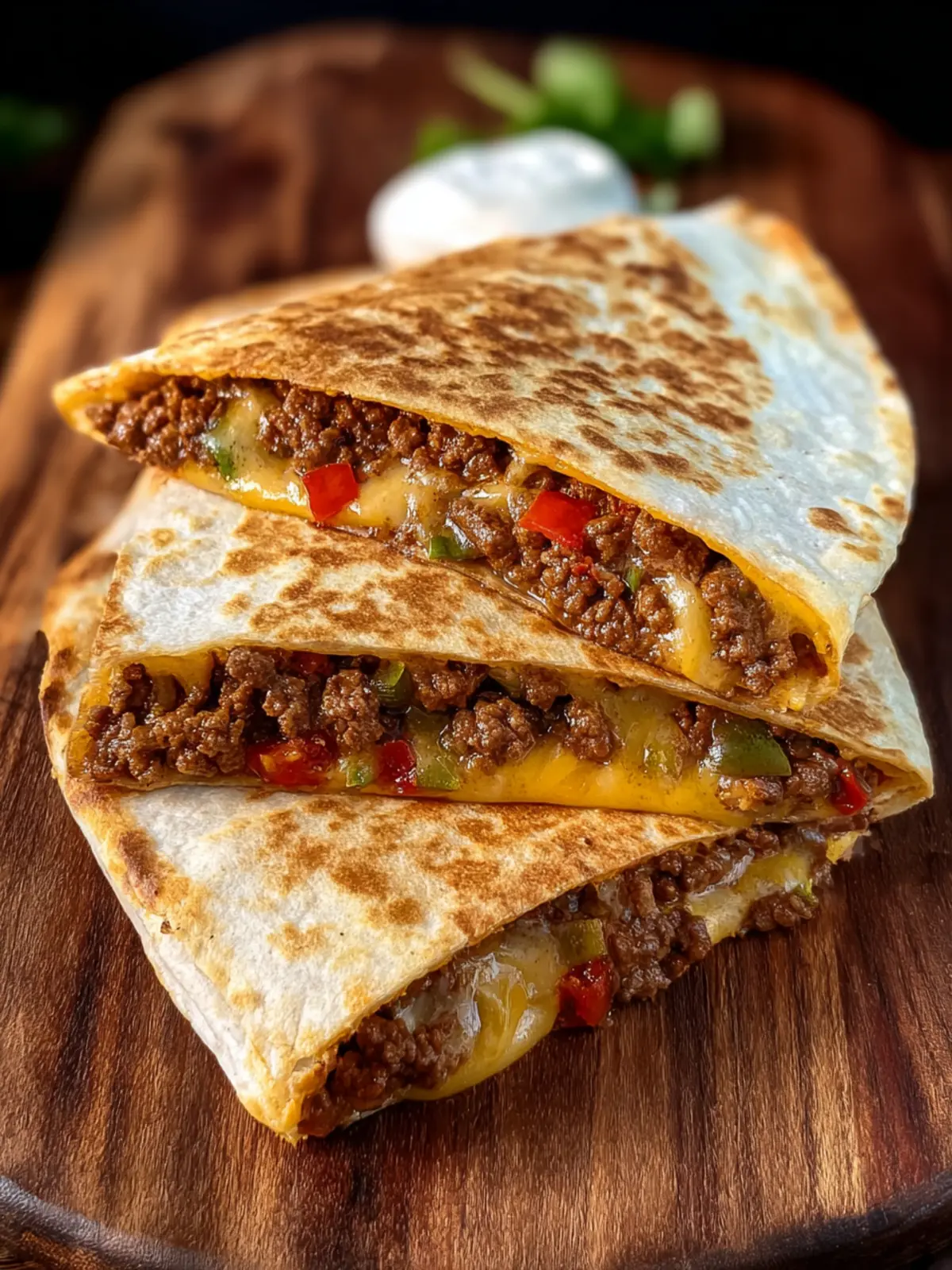 Cheesy Ground Beef Quesadillas (Crunchy Supreme) First Image