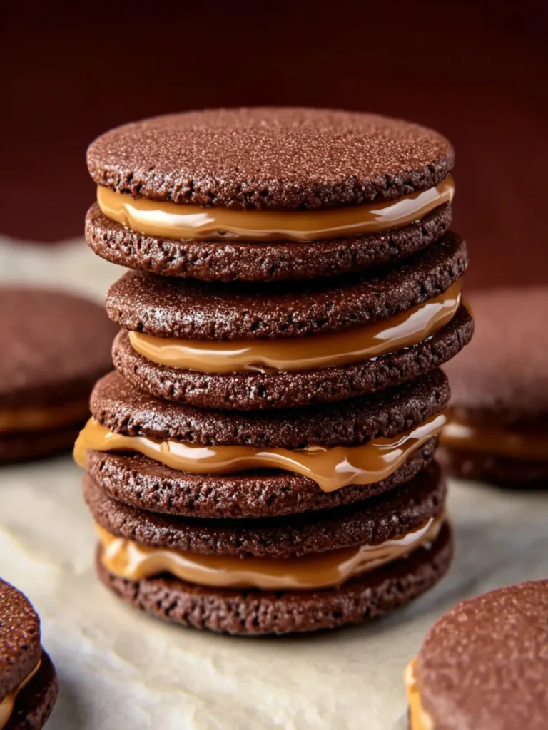 Chocolate Caramel Sandwich Cookies First Image
