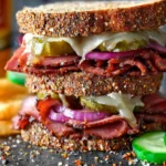 Slow Cooker Pastrami Sandwich First Image